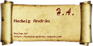 Hedwig András névjegykártya